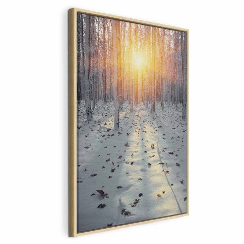 Obraz - Zimowe popołudnie (1-częściowy) pionowy 60x90 W ramie drewnianej naturalnej
