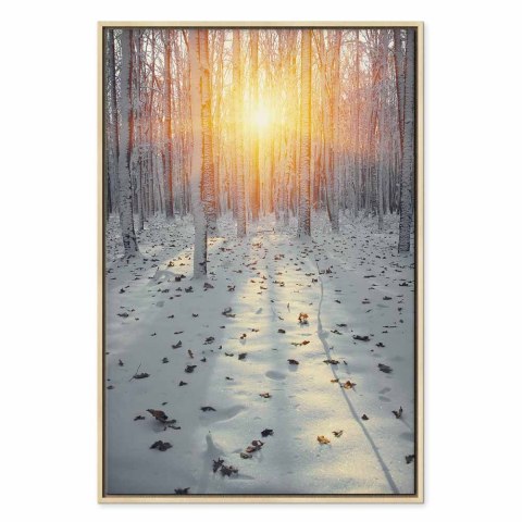 Obraz - Zimowe popołudnie (1-częściowy) pionowy 60x90 W ramie drewnianej naturalnej