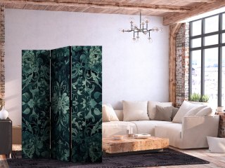 Parawan - Wzór orientalny dywanowy - szmaragdowe ornamenty i przetarte wzory 135x172 Akustyczny