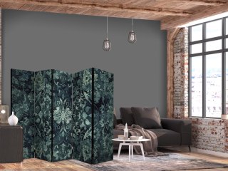 Parawan - Wzór orientalny dywanowy - szmaragdowe ornamenty i przetarte wzory 225x172 Jednostronny