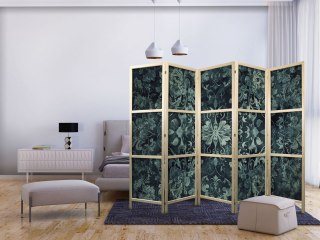 Parawan japoński - Wzór orientalny dywanowy - szmaragdowe ornamenty i przetarte wzory 225x172