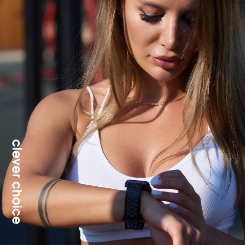 Crong Duo Sport - Pasek do Apple Watch 38/40/41/42 mm (czarny/limonkowy)
