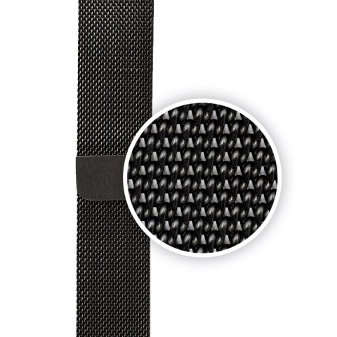 Crong Milano Steel - Pasek ze stali nierdzewnej do Apple Watch 38/40/41/42 mm (czarny)