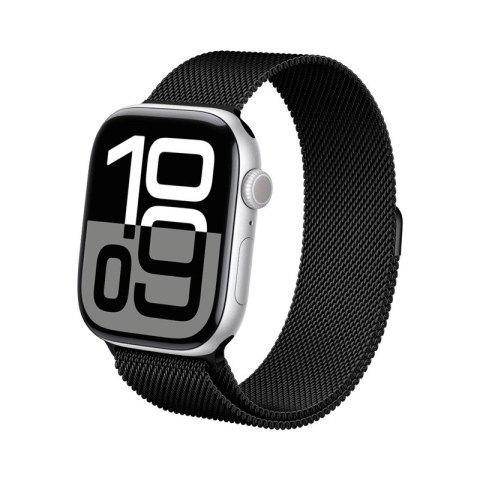 Crong Milano Steel - Pasek ze stali nierdzewnej do Apple Watch 38/40/41/42 mm (czarny)