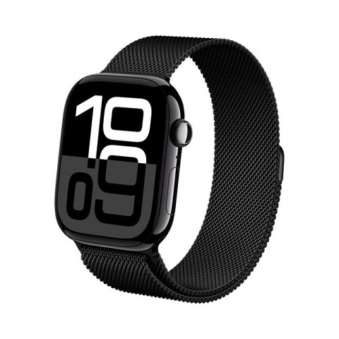 Crong Milano Steel - Pasek ze stali nierdzewnej do Apple Watch 44/45/46/49 mm (czarny)