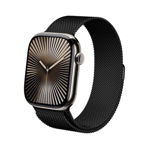 Crong Milano Steel - Pasek ze stali nierdzewnej do Apple Watch 44/45/46/49 mm (czarny)