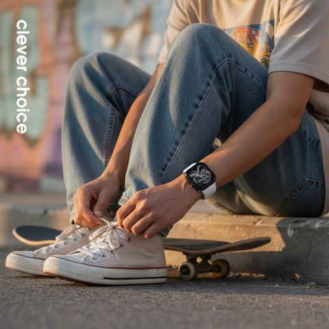 Crong Liquid - Pasek do Apple Watch 38/40/41/42 mm (biały)