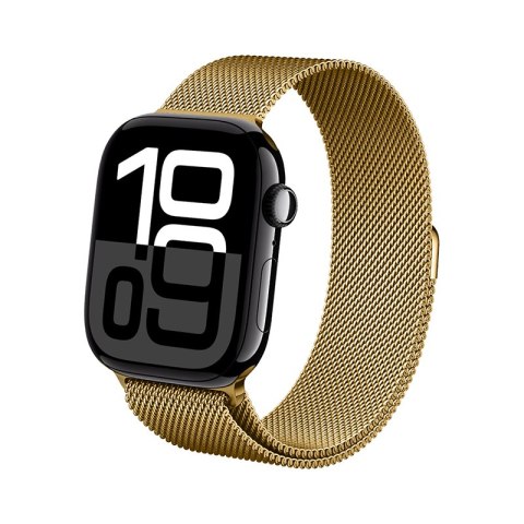 Crong Milano Steel - Pasek ze stali nierdzewnej do Apple Watch 44/45/46/49 mm (złoty)