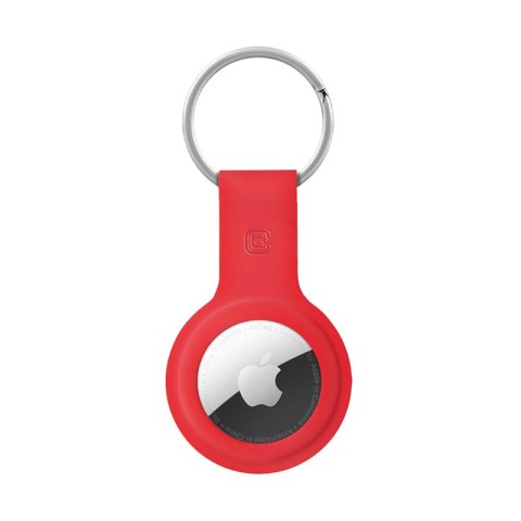 Crong Silicone Case with Key Ring - Etui ochronne brelok do Apple AirTag 1 / 2 (czerwony)