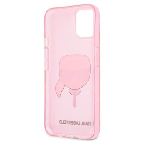 Karl Lagerfeld Karl's Head Glitter - Etui iPhone 13 Mini (różowy)