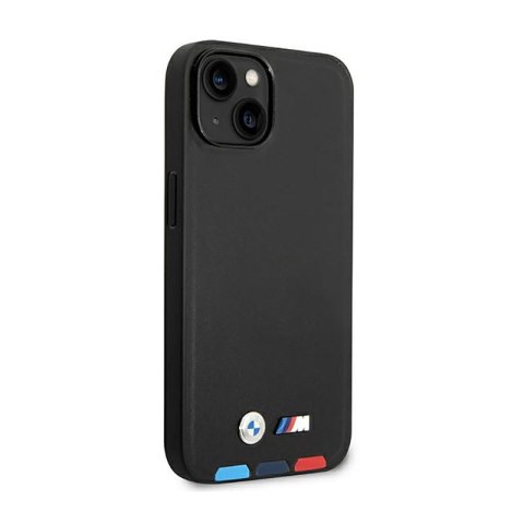 BMW Leather Hot Stamp Tricolor MagSafe - Etui iPhone 14 Plus (Czarny)