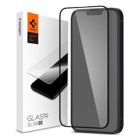 Spigen Glass FC - Szkło hartowane do iPhone 17e / 16e / 14 / 13 / 13 Pro (Czarna ramka)