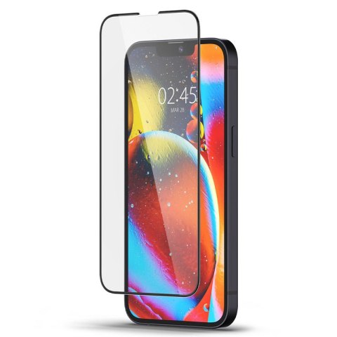 Spigen Glass FC - Szkło hartowane do iPhone 17e / 16e / 14 / 13 / 13 Pro (Czarna ramka)