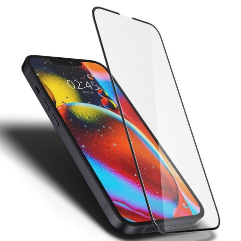 Spigen Glass FC - Szkło hartowane do iPhone 17e / 16e / 14 / 13 / 13 Pro (Czarna ramka)