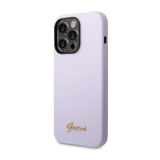 Guess Silicone Vintage - Etui iPhone 14 Pro (fioletowy)