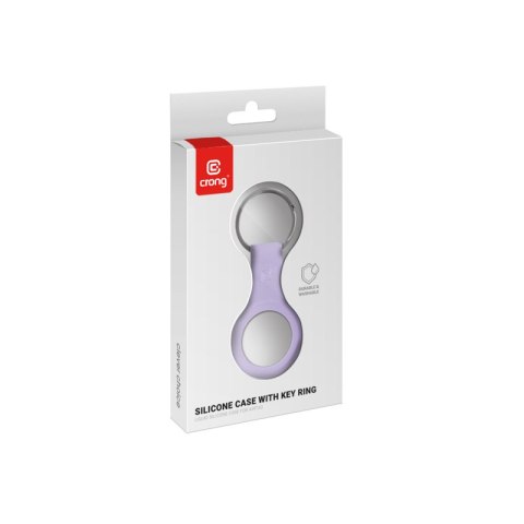 Crong Silicone Case with Key Ring - Etui ochronne brelok do Apple AirTag 1 / 2 (fioletowy)