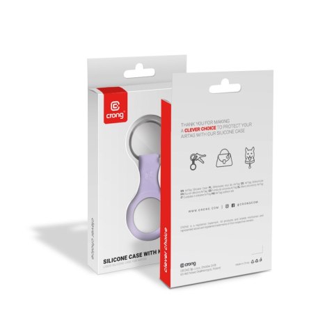 Crong Silicone Case with Key Ring - Etui ochronne brelok do Apple AirTag 1 / 2 (fioletowy)