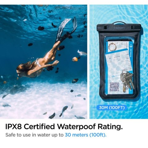 Spigen A601 Universal Waterproof Case - Etui do smartfonów do 6.9" (Czarny)