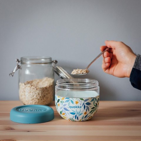 Quokka Bubble Food Jar - Pojemnik na żywność / lunchbox 770 ml (Watercolor Leaves)