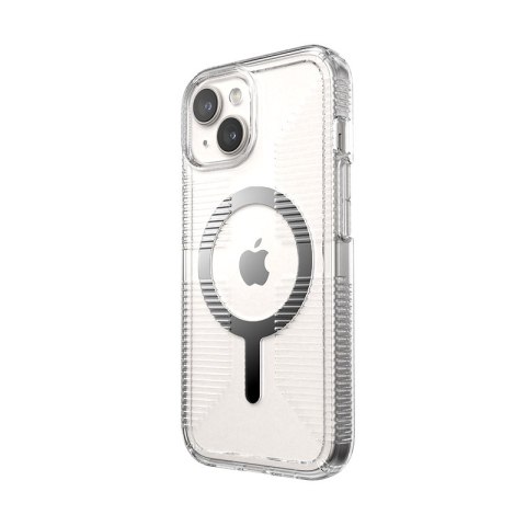 Speck Gemshell Grip + MagSafe - Etui do iPhone 17e / 16e / 15 / 14 / 13 (Clear / Chrome Finish)