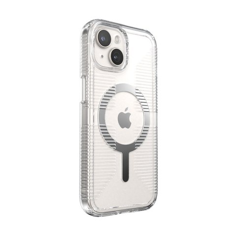 Speck Gemshell Grip + MagSafe - Etui do iPhone 17e / 16e / 15 / 14 / 13 (Clear / Chrome Finish)