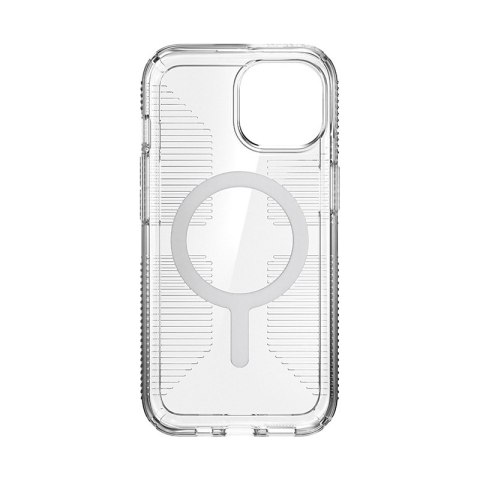 Speck Gemshell Grip + MagSafe - Etui do iPhone 17e / 16e / 15 / 14 / 13 (Clear / Chrome Finish)