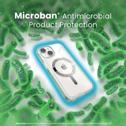 Speck Gemshell Grip + MagSafe - Etui do iPhone 17e / 16e / 15 / 14 / 13 (Clear / Chrome Finish)