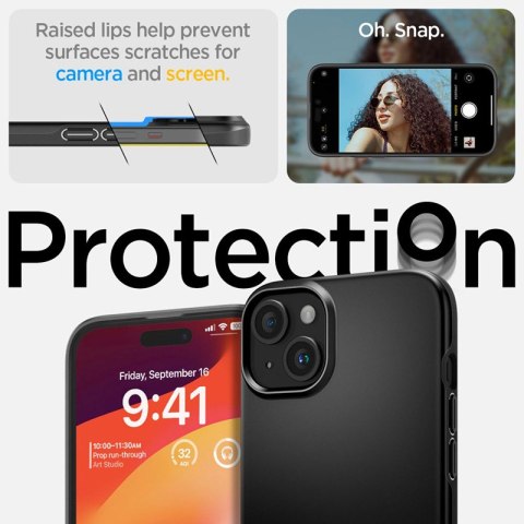 Spigen Thin Fit - Etui do iPhone 15 Plus (Czarny)