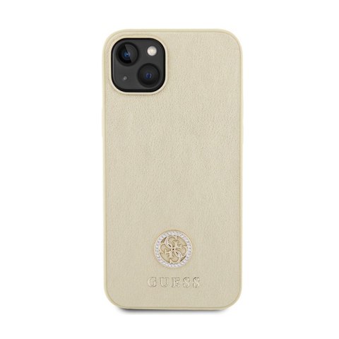 Guess 4G Strass Metal Logo - Etui iPhone 15 (złoty)