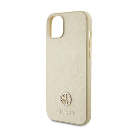 Guess 4G Strass Metal Logo - Etui iPhone 15 (złoty)
