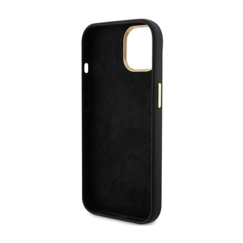 Guess Silicone Script Metal Logo & Frame - Etui iPhone 15 (czarny)