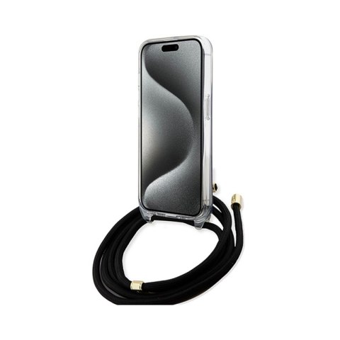 Guess Crossbody Cord 4G Print - Etui iPhone 15 (czarny)