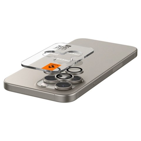 Spigen Optik Pro GLAS.TR EZ Fit Camera Protector 2-Pack - Szkło ochronne na obiektyw do iPhone 17 Pro / 17 Pro Max / iPhone 15 P