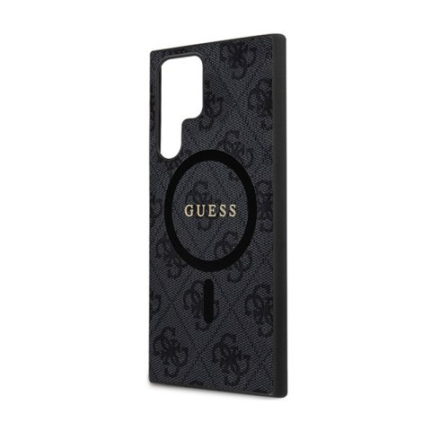 Guess 4G Collection Leather Metal Logo MagSafe - Etui Samsung Galaxy S24 Ultra (czarny)