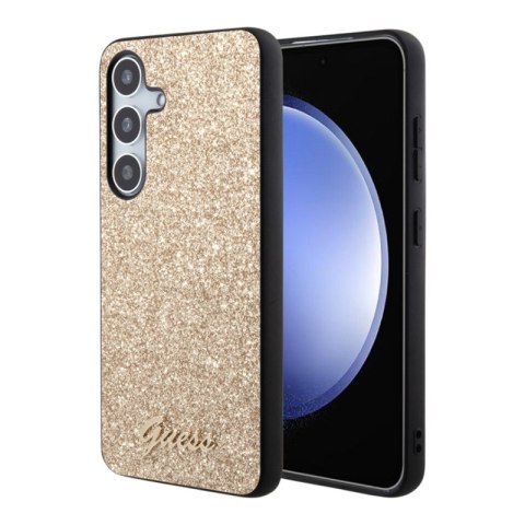 Guess Glitter Flakes Metal Logo Case - Etui Samsung Galaxy S24 (złoty)