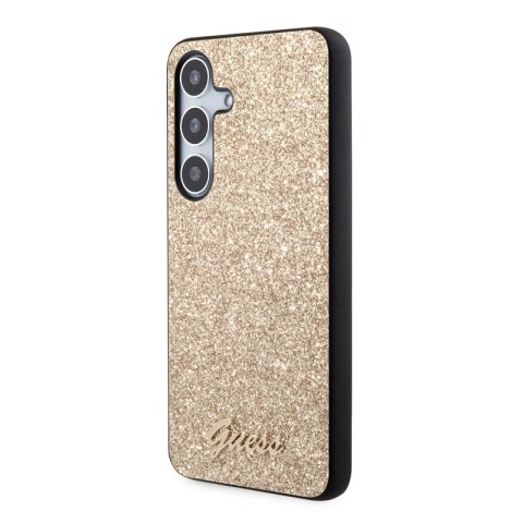 Guess Glitter Flakes Metal Logo Case - Etui Samsung Galaxy S24 (złoty)
