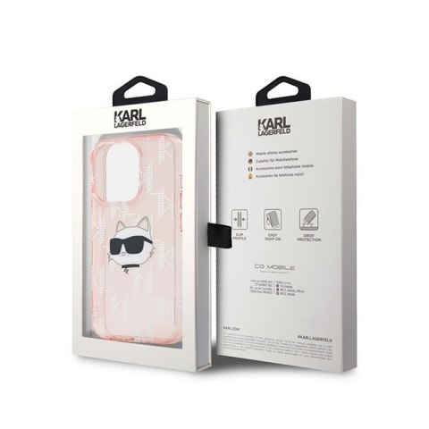 Karl Lagerfeld IML Choupette Head & Monogram - Etui iPhone 15 Pro Max (różowy)