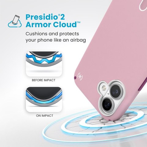 Speck Presidio2 Pro ClickLock & MagSafe - Etui iPhone 16 Plus (Wednesday Pink / Boysenberry Purple / White)