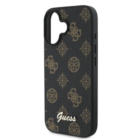 Guess Peony Script MagSafe - Etui iPhone 16 Plus (czarny)