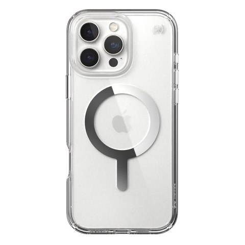 Speck Presidio Perfect-Clear MagSafe - Etui iPhone 16 Pro Max (Clear / Chrome Finish / Serene Silver)