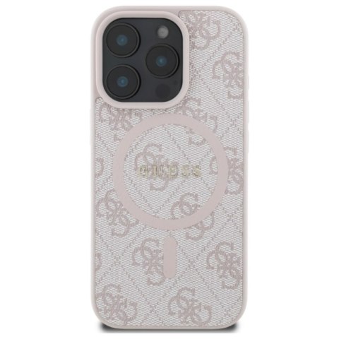 Guess 4G Ring Classic Logo MagSafe - Etui iPhone 16 Pro Max (różowy)