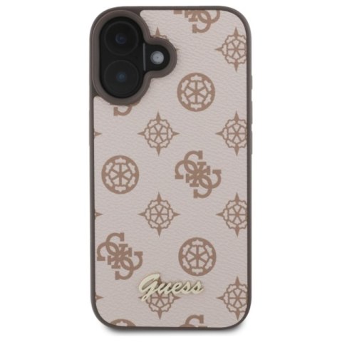 Guess Peony Script MagSafe - Etui iPhone 16 (brązowy)