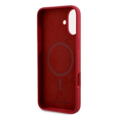 Karl Lagerfeld Silicone Karl & Choupette Ring MagSafe - Etui iPhone 16 Plus (czerwony)