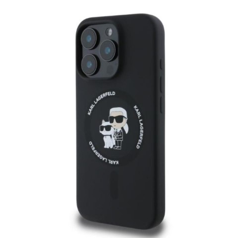 Karl Lagerfeld Silicone Karl & Choupette Ring MagSafe - Etui iPhone 16 Pro Max (czarny)