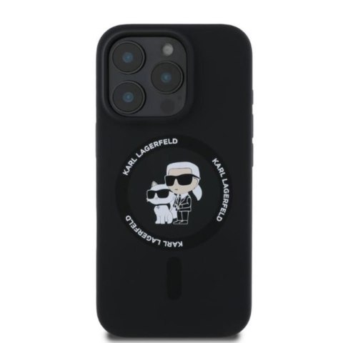 Karl Lagerfeld Silicone Karl & Choupette Ring MagSafe - Etui iPhone 16 Pro Max (czarny)