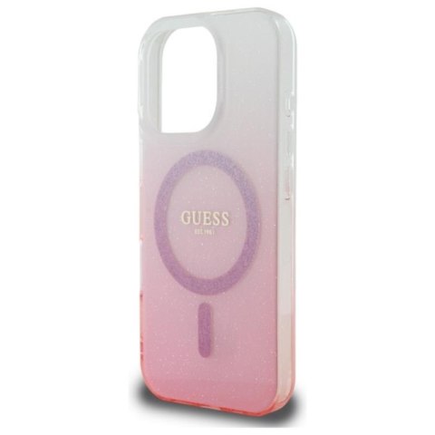 Guess IML Glitter Gradient MagSafe - Etui iPhone 16 Pro Max (różowy)