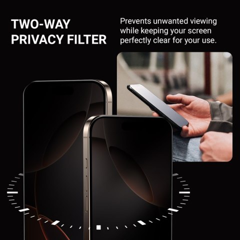 Crong Privacy 3D Armour Glass - Hartowane szkło prywatyzujące iPhone 17 Pro Max / iPhone 16 Pro Max