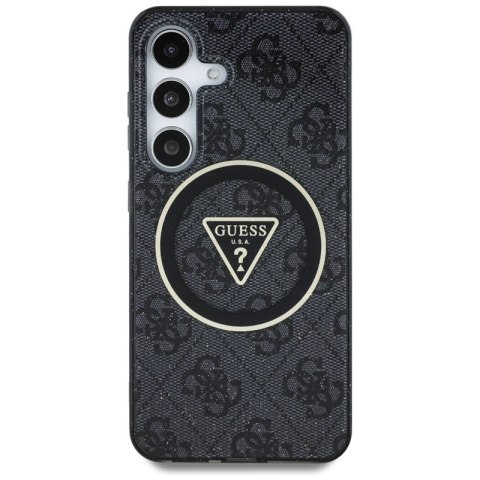 Guess 4G Glitter Triangle Buttons MagSafe - Etui do Samsung Galaxy S25 (czarny)