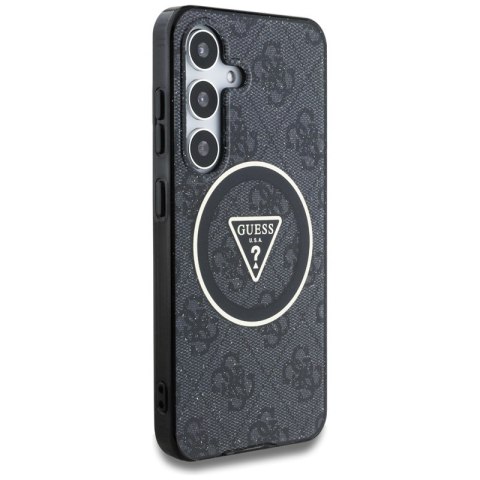 Guess 4G Glitter Triangle Buttons MagSafe - Etui do Samsung Galaxy S25+ (czarny)