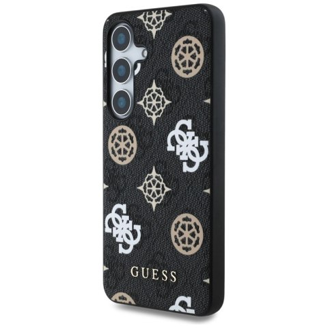 Guess 4G Printed Colored Peony Pattern MagSafe - Etui do Samsung Galaxy S25 (czarny)